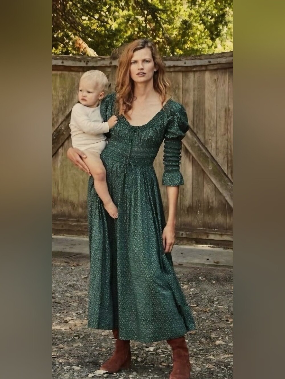 ISO S or M Kaira Dress In Evergreen Winter Ditsy